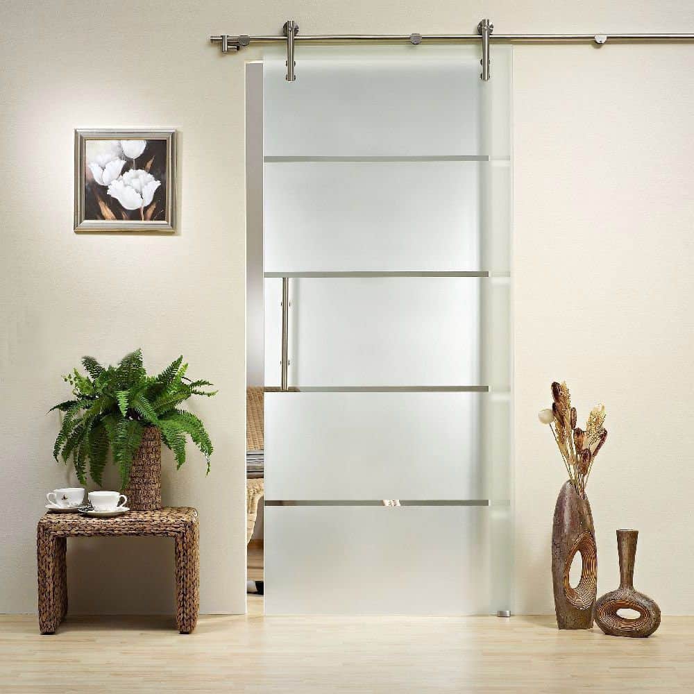 Frosted Glass Barn Doors Decocloset